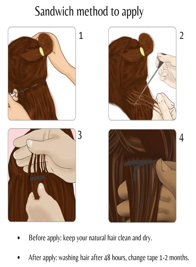 رينبوول وصلات شعر رينبول اللاصقة، شعر بشري ريمي طبيعي 100%، خصلات ناعمة مستقيمة من جلد البولي يوريثان، 14 بوصة، 40 غرام، 20 قطعة، لون بني داكن متدرج إلى أشقر كراميل بتقنية البالياج - Image 5